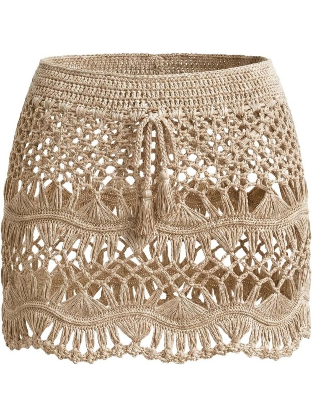 Chic Crochet Mini Beach Cover-Up Skirt for Women - Perfect Summer Swimwear